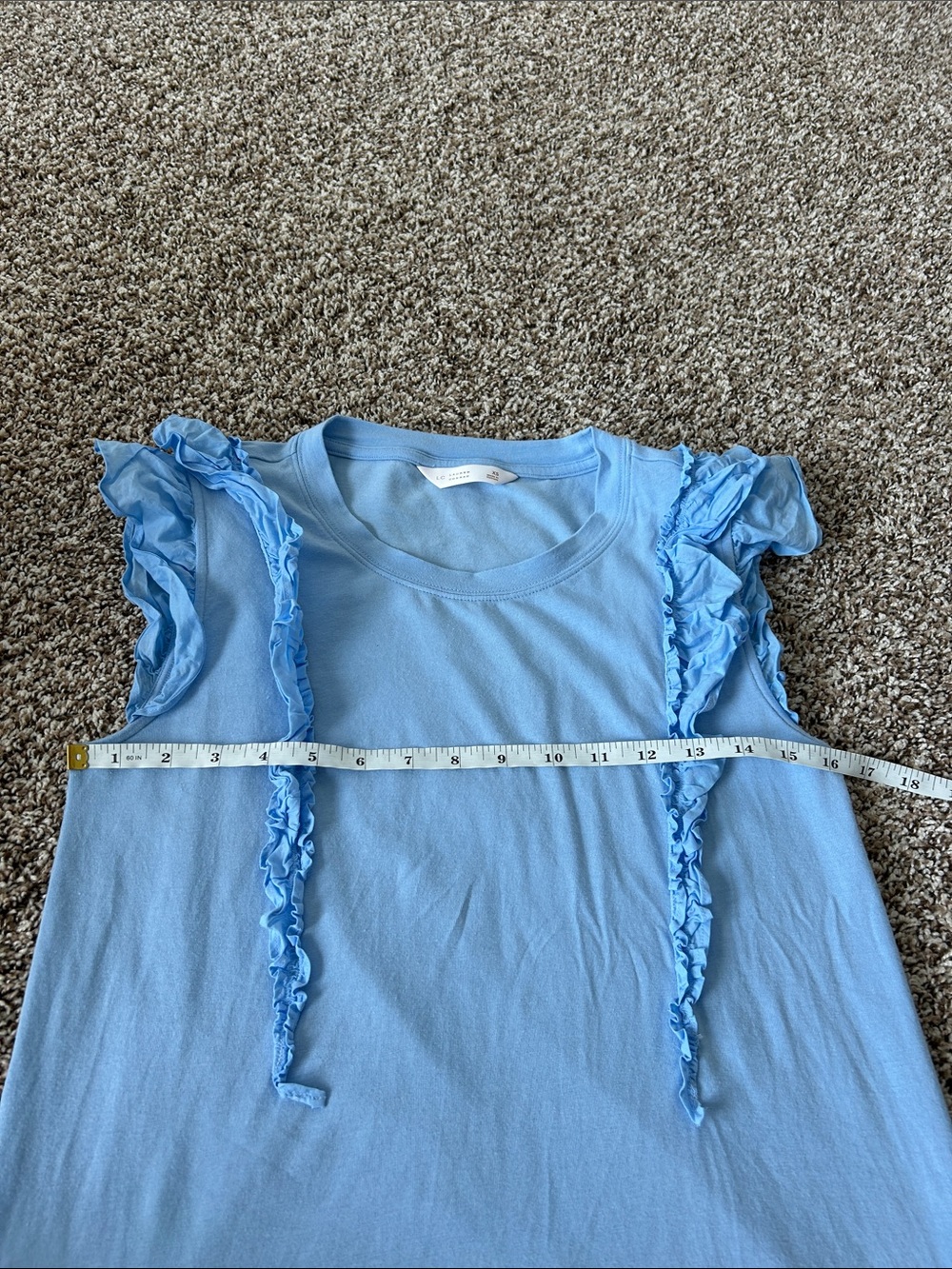 LC Lauren Conrad Light Blue Ruffle Sleeve Tank - Picture 6 of 6